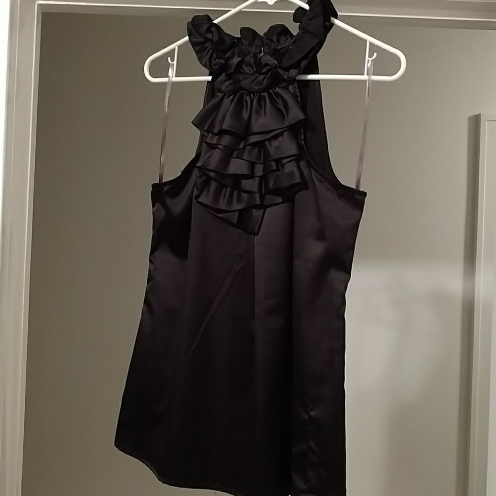 Black ruffle blouse